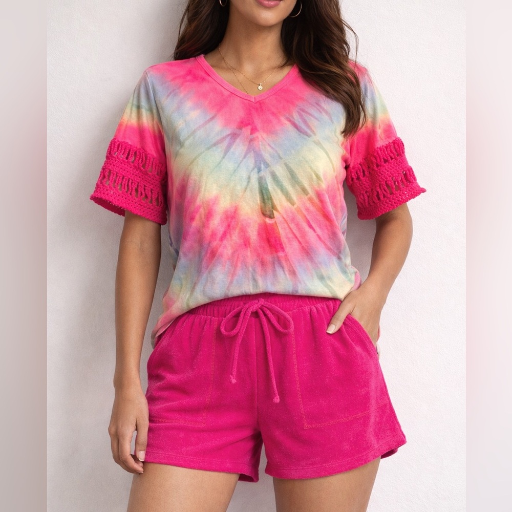 Hot Pink Loop-Terry Shorts